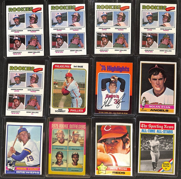 Lot of Approx (2500) 1974 -1984 Topps Baseball Cards w. (5) 1977 Andre Dawson Rookie Cards